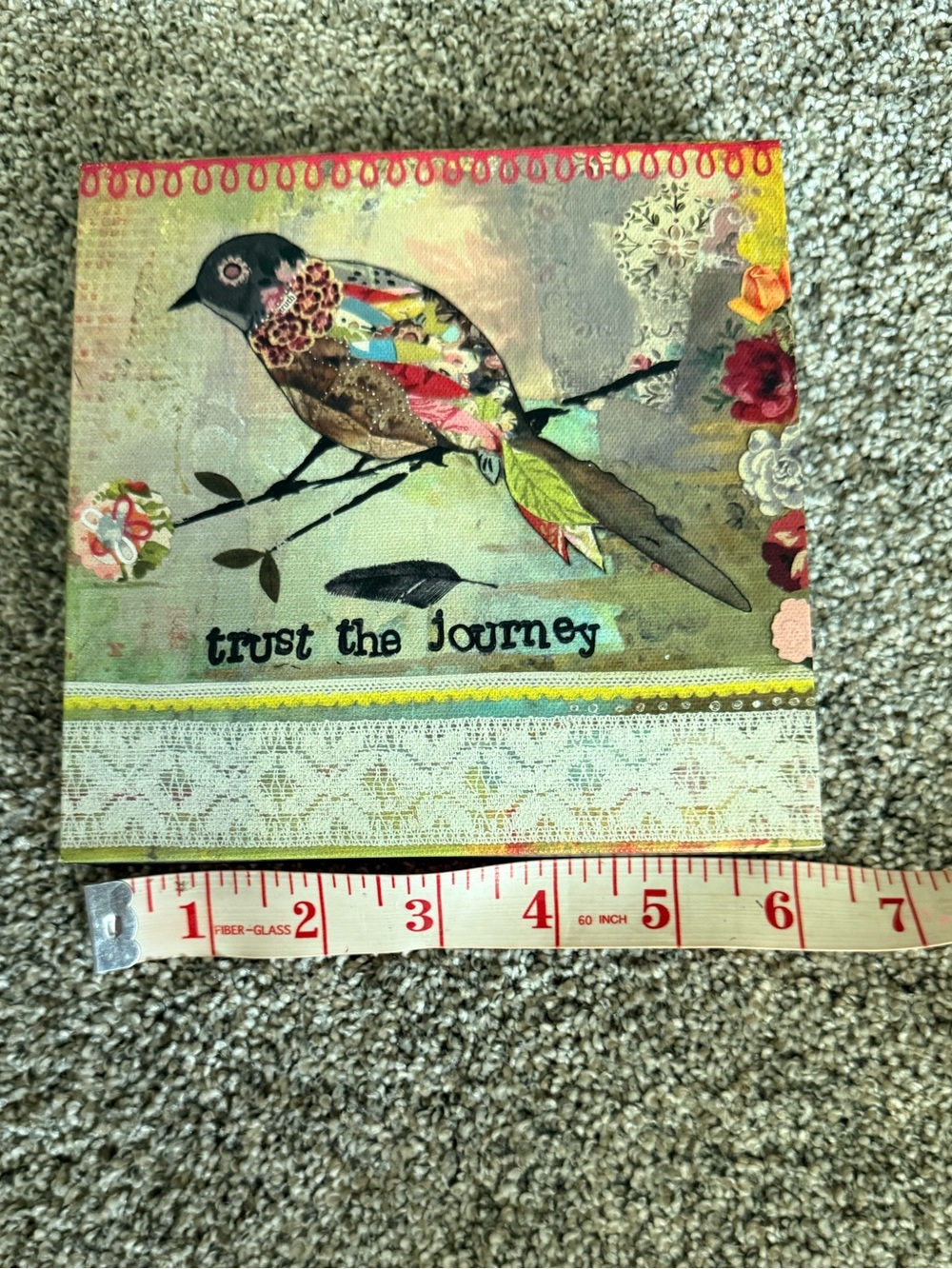 "Trust the Journey" small wall art 6"x6"